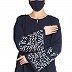 Abaya with embroidery sleeves- Navy Blue Abaya with embroidery sleeves- Navy Blue